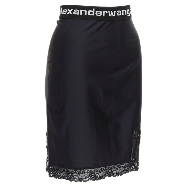 Alexander Wang T Lace Trim Mini Skirt Black/White EU 32 4