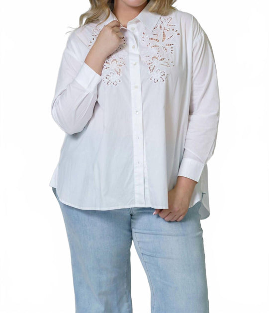 Tanya Taylor Calandra Bouton Haut Blanc 3X 2