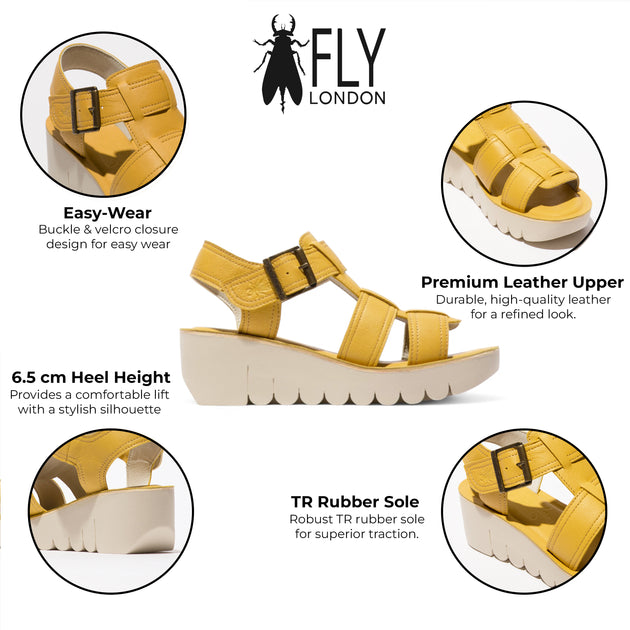 Fly London YUDD236FLY Sandals Yellow/Black EU 42 3