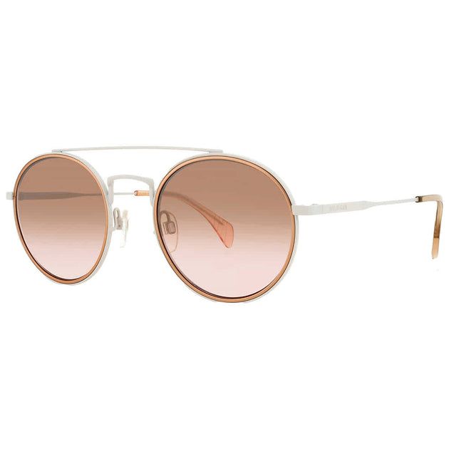 Tommy Hilfiger TH 1455/S Round Sunglasses White/Brown 53 3