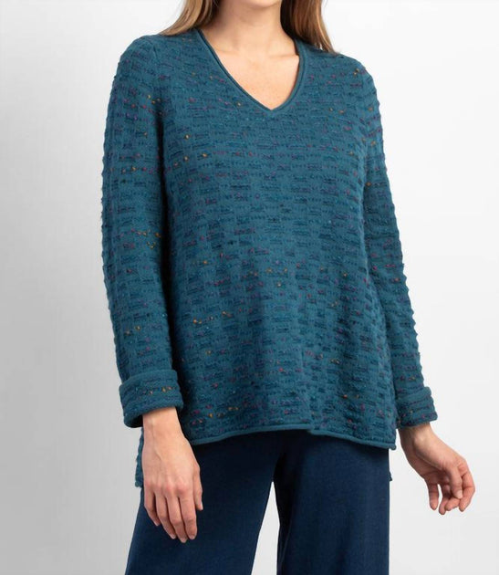 Habitat Confetti Yarn V-Neck Pullover Blue Medium 2