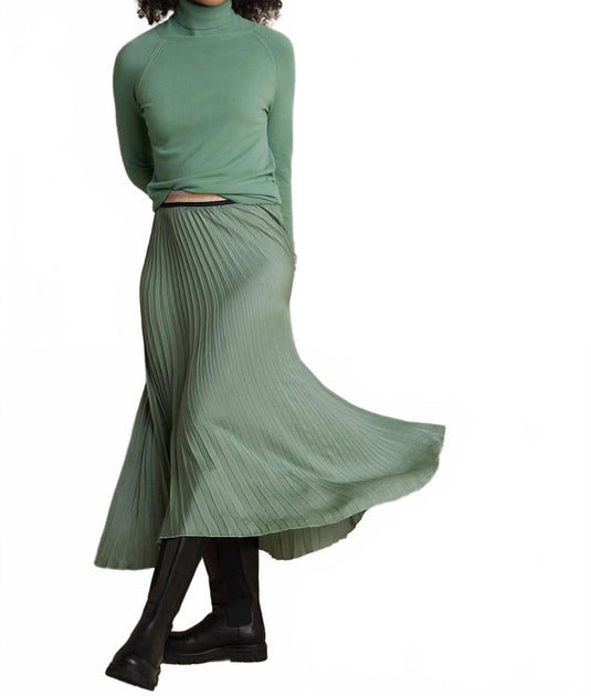 Summum Damen Plisse Maxirock Grün 34 4