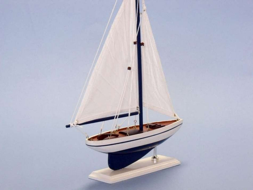 Handcrafted Pacific Sailboat Decoration Blue 17in 4