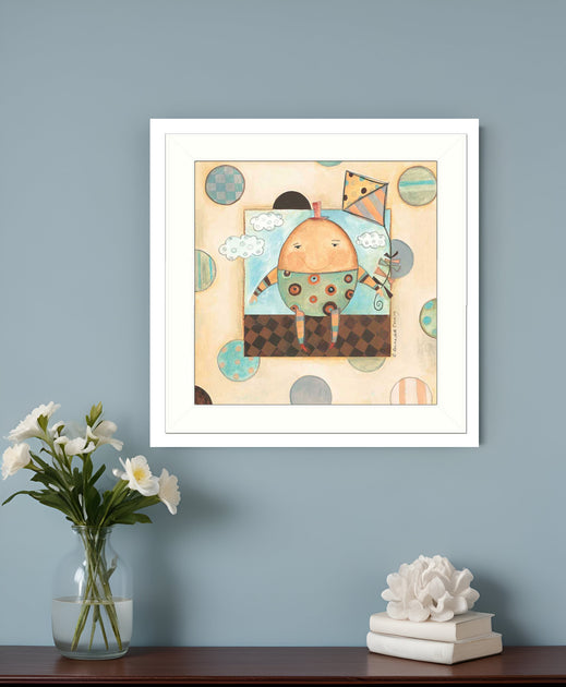 Hivvago Humpty Dumpty Framed Print Wall Art White 14in 2