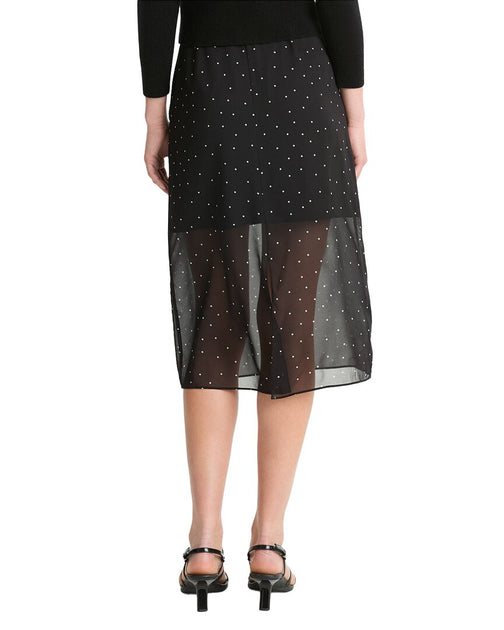 Vince Sheer Dot Silk-Blend Straight Skirt Black US 2 3