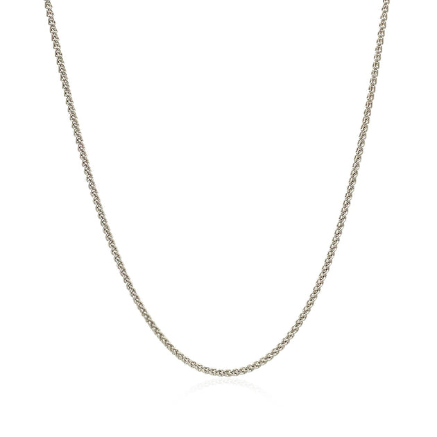 FASHNZFAB 18k White Gold Round Wheat Chain Silver US 18 3