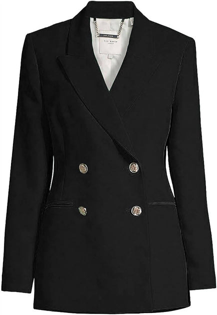 Ted Baker Llayla Double Breasted Jacket Black US 2 3