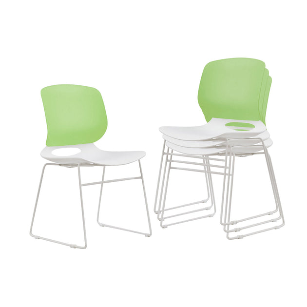 Streamdale Stacking Chair White Blue Green 2