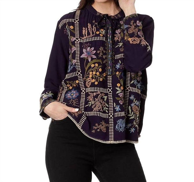 Johnny Was Damen Mabel Bluse Lila Small 2