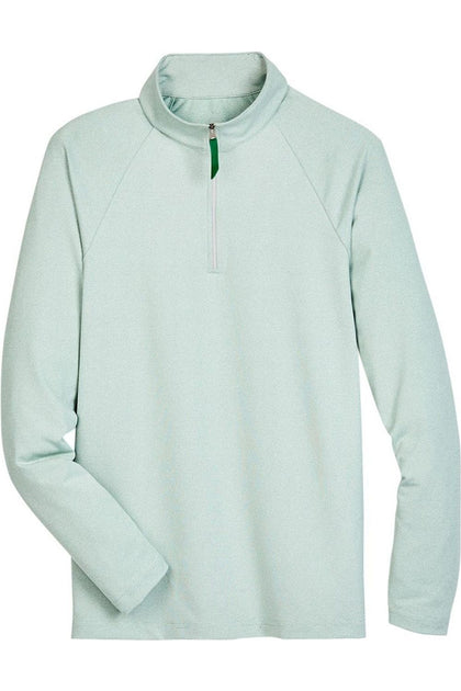 Devon & Jones CrownLux Performance Clubhouse Micro-Stripe Quarter-Zip Pullover Grün Small 2