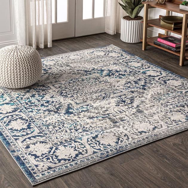 Jonathan Y Moderner Persischer Vintage Medaillon Quadratischer Teppich 2