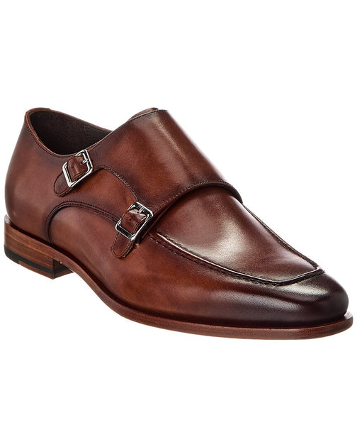 Curatore Apron Double Monk Leather Loafer Brown US 11.5 2