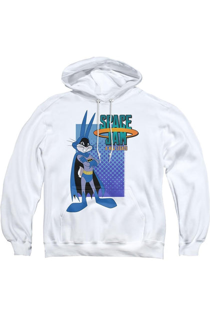 Gildan Space Jam 2 Bugs Batman Adult Pullover Hoodie White Medium 2