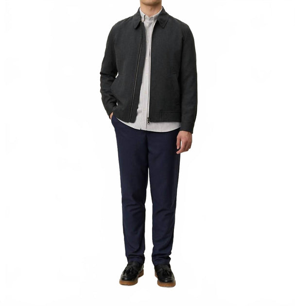 Les Deux Coach Herringbone Jacket Black Small 2