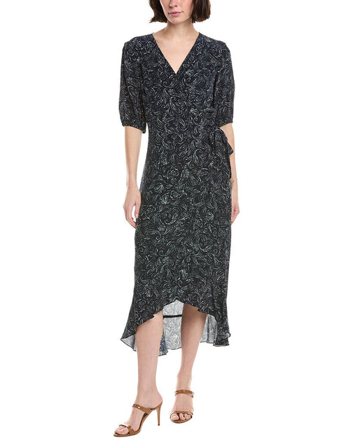 Sara Campbell Georgette Wrap Dress Grey US 6 2