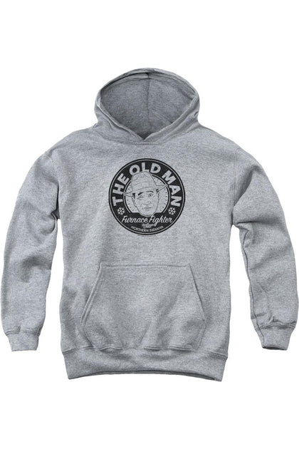 Gildan A Christmas Story The Old Man Youth Hooded Sweatshirt Grey Medium 2