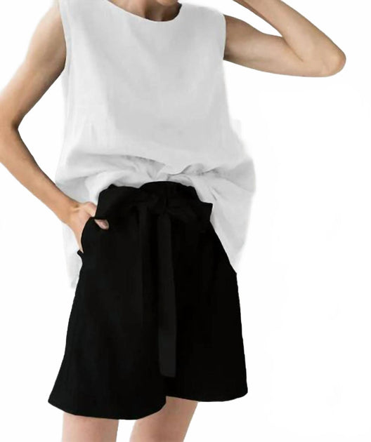 Le Muse High Waisted Linen Short Black XLarge 3