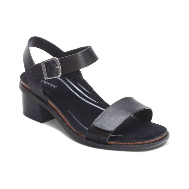 Aetrex Mae Quarter Strap Heel Black EU 41 2