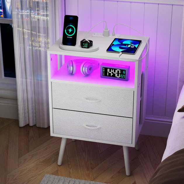 Streamdale Charging Nightstand Black 5