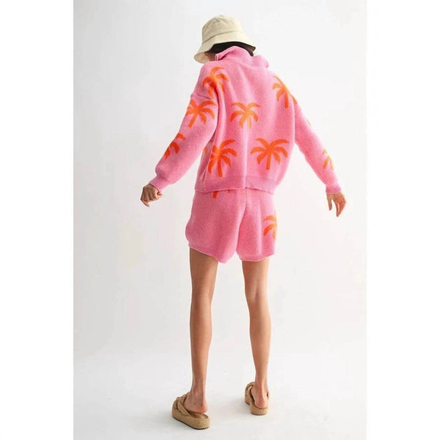 Camellia Palm Tree Set Pink Large 3