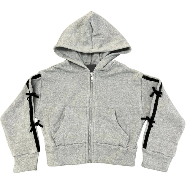 Flowers by Zoe Bows Zip Jacket Grey Small 3