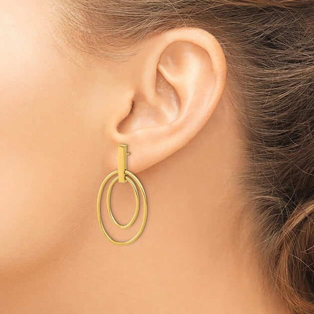 Diamond2Deal Drop Dangle Earrings Yellow Gold 9