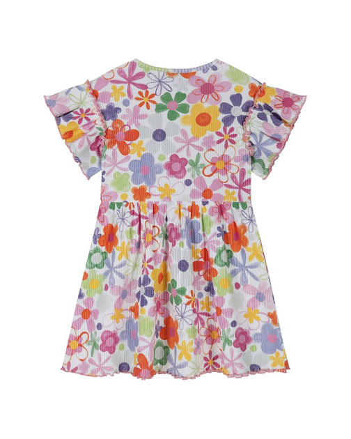 Andy & Evan Printed Rib Dress White Floral US 4T 3