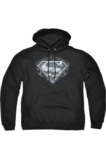 Gildan Superman Biker Metal Hoodie Black XLarge 2
