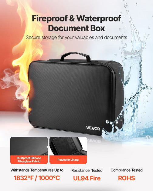 VVOR Fireproof Document Box Black 3