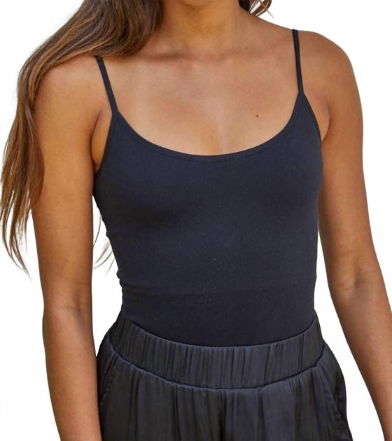 By Together Seamless Spaghetti Strap Bodysuit Black M/L 2