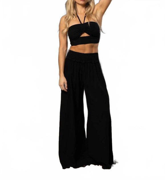 Blanco Fiona Gauze Palazzo Pants Black Medium 3