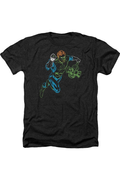 Gildan Neon Lantern Adult Heather Tee T-Shirt Black Large 2