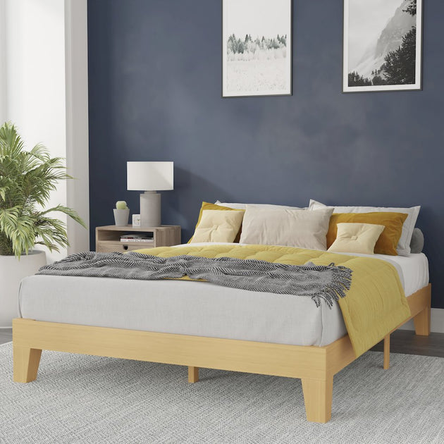Flash Furniture Queen Platform Bed Natural Pine 3