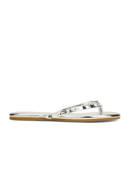 Yosi Samra Rivington Stud Flip Flop Sandals Silver US 8 3