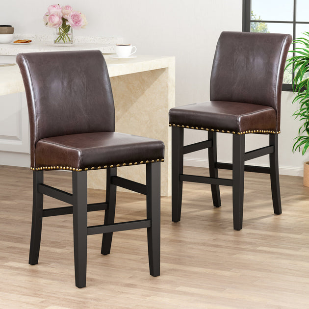 Streamdale Upholstered Counter Stool Brown 2