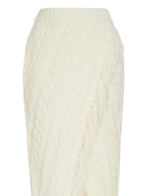 SOMETHING NAVY Cableknit Sweater Skirt Beige Large 3