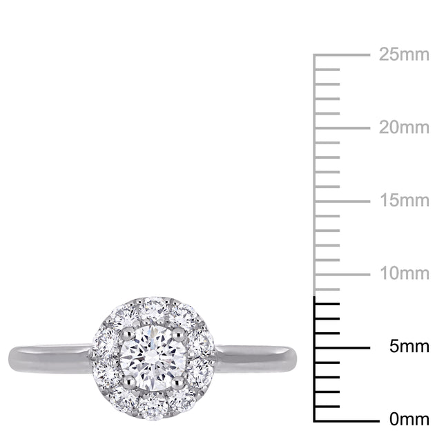 Created Forever Halo Engagement Ring Silver US 6 4