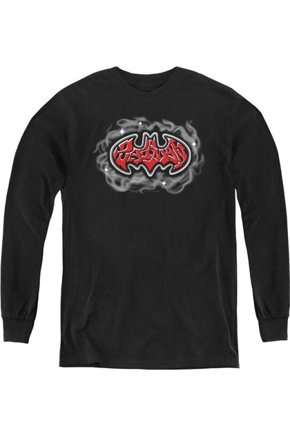 Gildan Batman Jugendliches Langarm T-Shirt Schwarz Groß 2