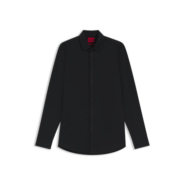 Hugo Boss Chemise Slim Fit Noire Facile à Repasser US 16.5 2