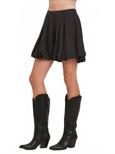 ABLE Suede Balloon Skort Black Small 3