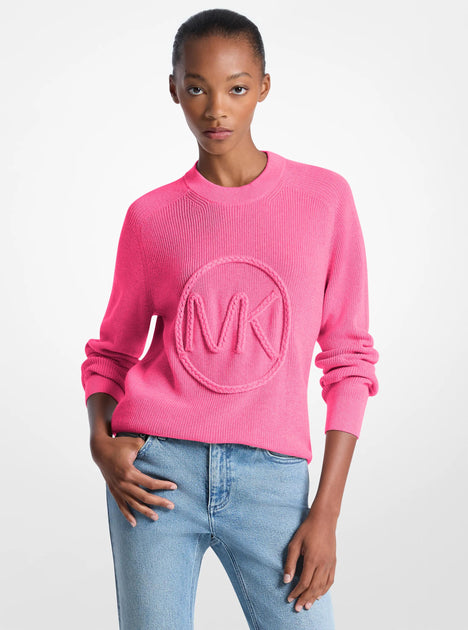 Michael Kors Braided Logo Sweater Pink Small 2