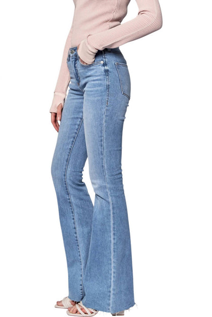 Dear John Denim Bella Rose Mid Rise Flare Jeans Blue 29 4