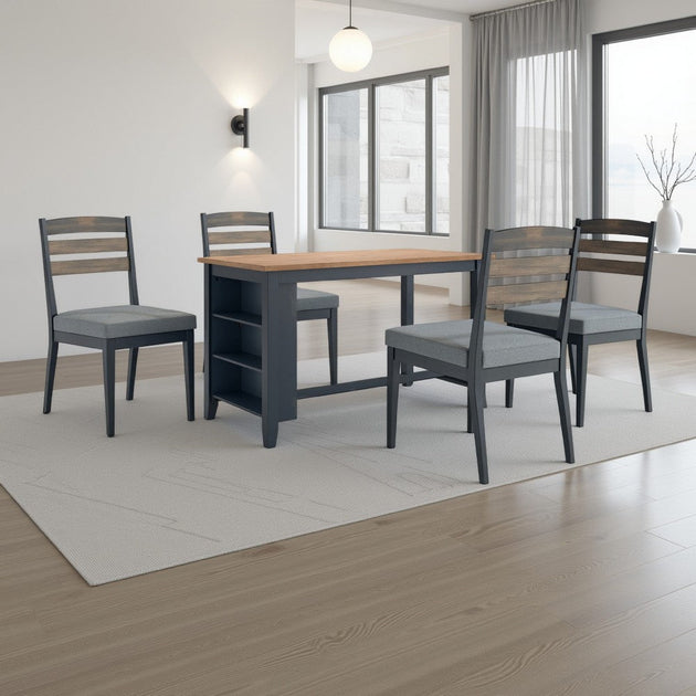 Hivvago Gasy Counter Height Dining Table Dark Blue 60 Inch 2