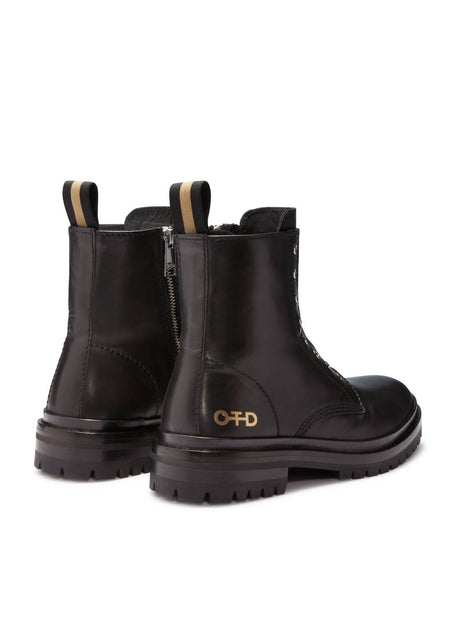 ON THIS DAY Women's Leather Combat Boots Black US 7 4