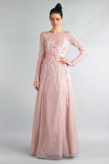 BASIX BLACK LABEL Long Sleeve Gown White US 10 2