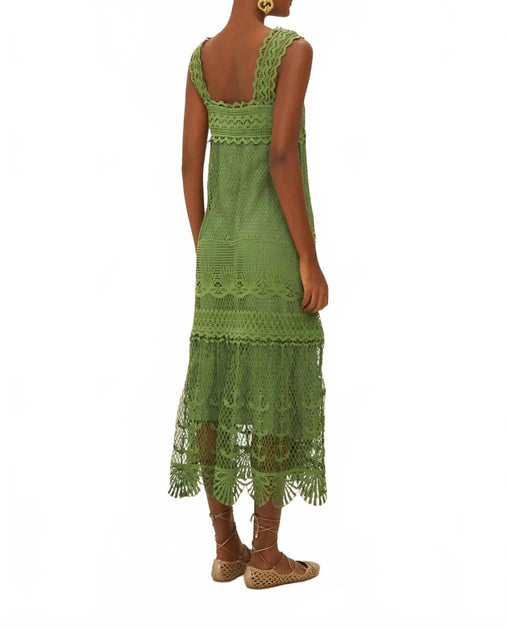 green nautical guipure maxi dress 100% Cotton Green Tropical Print Maxi Dress - All Dresses main image 0