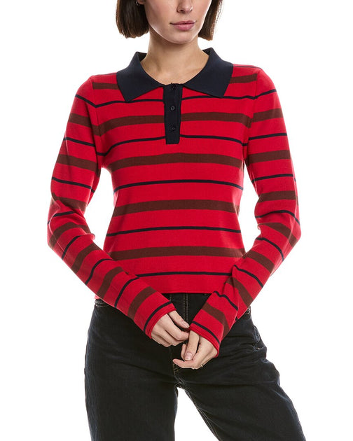 Serenette Knit Polo Shirt Red Small 2