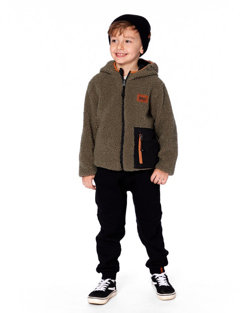 Deux par Deux Reversible Sherpa Jacket Khaki Green US 6 3