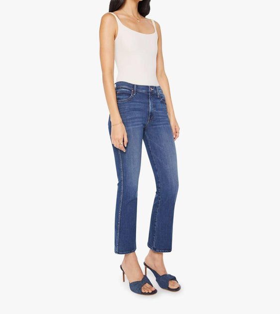 Mother Mid Rise Smokin Double Flood Jeans Multi 24 3