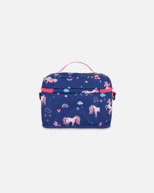 Deux par Deux Lunch Box Navy Unicorn Print One Size 3